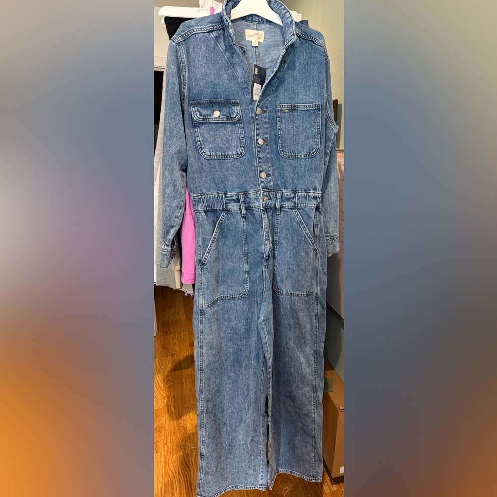 Universal Thread Blue Denim Jumpsuit - Picture 2 of 5